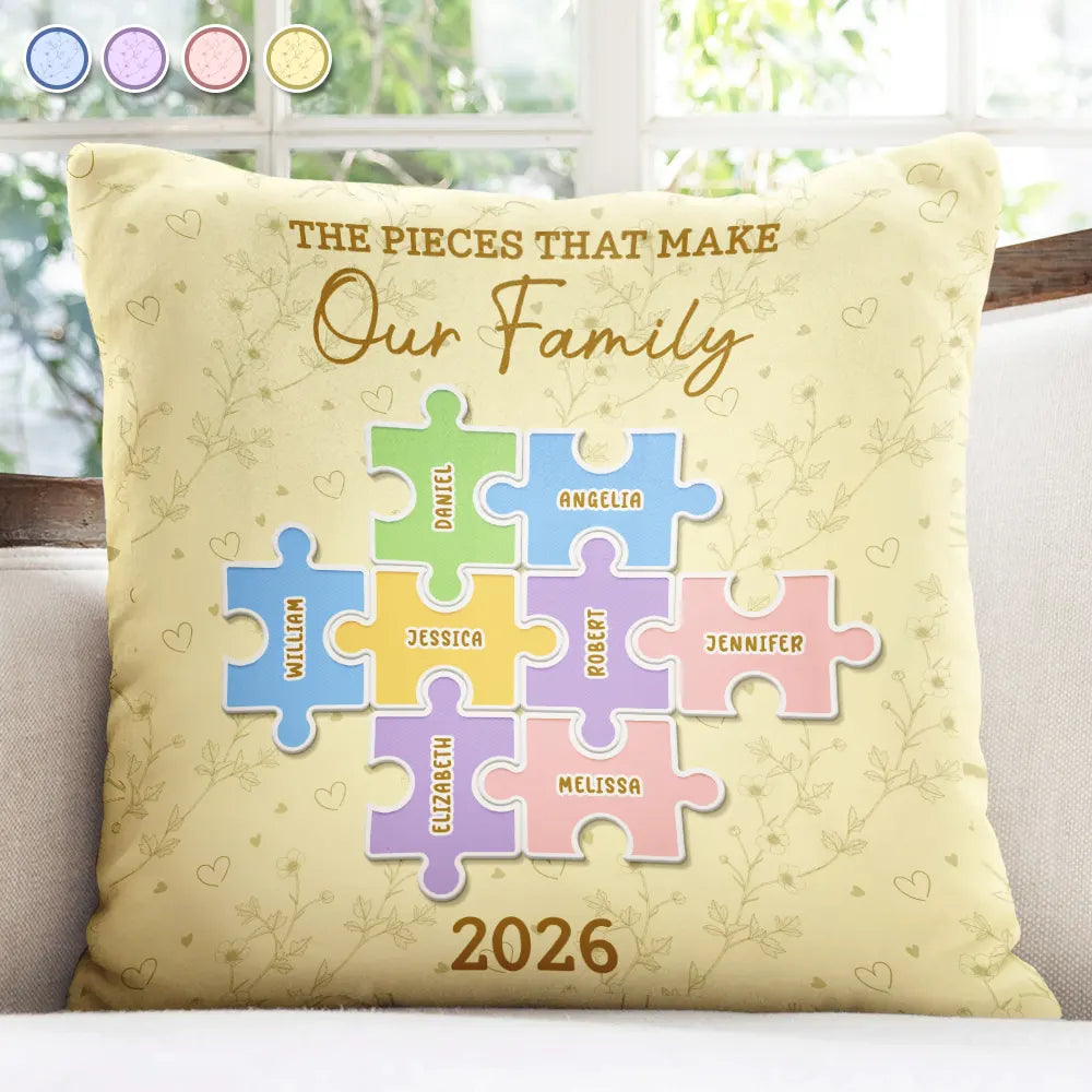 The Pieces That Make Our Family Puzzle - Personalized Pillow