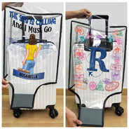 Gift For Women, Gift For Men, Summer, Travel, Happy - The Sky Is Calling Me - Personalized Clear Luggage Cover