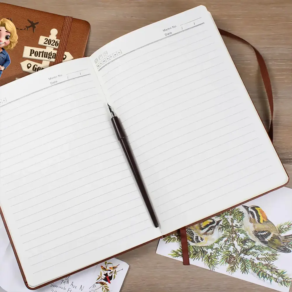 Travel,Gift For Couples,Gift For Husband,Gift For Wife,Gift For Boyfriend,Gift For Girlfriend,Happy - The Year We Will Visit - Personalized Leather Journal