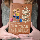Travel,Gift For Couples,Gift For Husband,Gift For Wife,Gift For Boyfriend,Gift For Girlfriend,Happy - The Year We Will Visit - Personalized Leather Journal