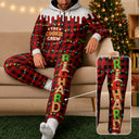 Christmas,Family,Icon,Happy - The Cookie Crew Family Gingerbread Name - Personalized Overall Onesie Hooded Jumpsuit