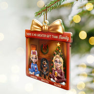 Family, Parents, Gift For Grandparents, Happy, Christmas - There Is No Greater Gift Than Family 3D Effect - Personalized Custom Shaped Acrylic Ornament