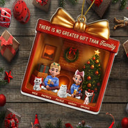 Family, Parents, Gift For Grandparents, Happy, Christmas - There Is No Greater Gift Than Family 3D Effect - Personalized Custom Shaped Acrylic Ornament