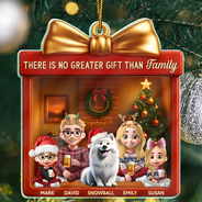 Family, Parents, Gift For Grandparents, Happy, Christmas - There Is No Greater Gift Than Family 3D Effect - Personalized Custom Shaped Acrylic Ornament