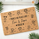 Gift For Grandpa,Gift For Grandma,Gift For Grandparents,Happy - There's No Place Like Grandma & Grandpa's House Stick Figures - Personalized Coconut Doormat