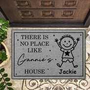 Gift For Grandpa, Gift For Grandma, Gift For Grandparents, Parents, Happy - There's No Place Like Nana Papa's House Grandparents - Personalized Doormat