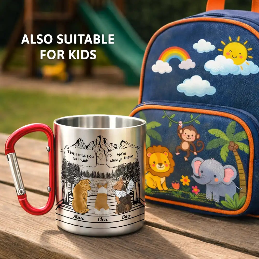 Sad, Pet Lovers, Pet Mom, Pet Dad - They Still Talk About You - Personalized Carabiner Mug