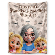 Gift For Grandma, Gift For Grandparents, Grandma - Grandkids, Happy - This Is My Grandkids Cuddling Blanket - Personalized Fleece Blanket, Sherpa Blanket