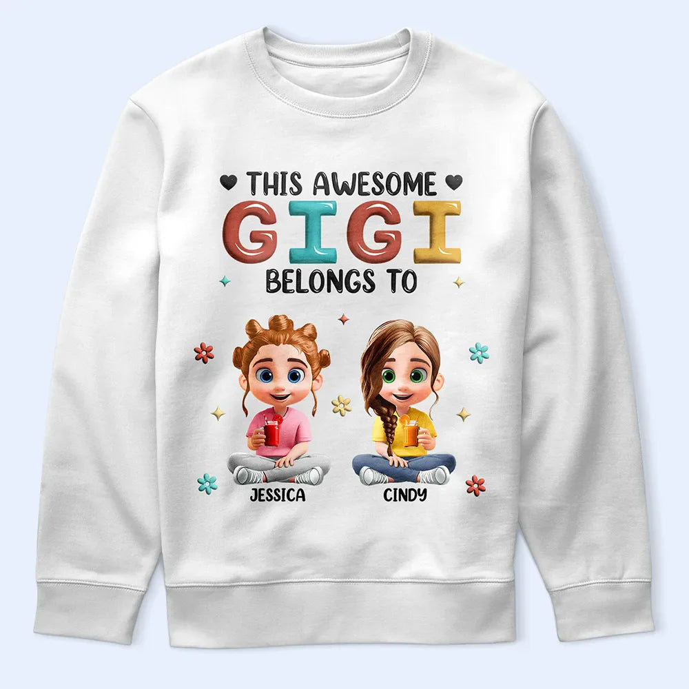 Gift For Mother,Gift For Grandma,Love,Gift For Wife - This Awesome Grandma Belongs To - Personalized T Shirt

