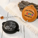 Gift For Grandpa, Adorable, Icon - This Awesome Grandpa Daddy Belongs To - Personalized Leather Tape Measure