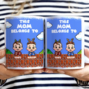 Gift For Father,Gift For Grandpa,Funny - This Daddy Belongs To Kids Pixel Art - Personalized White Edge-to-Edge Mug