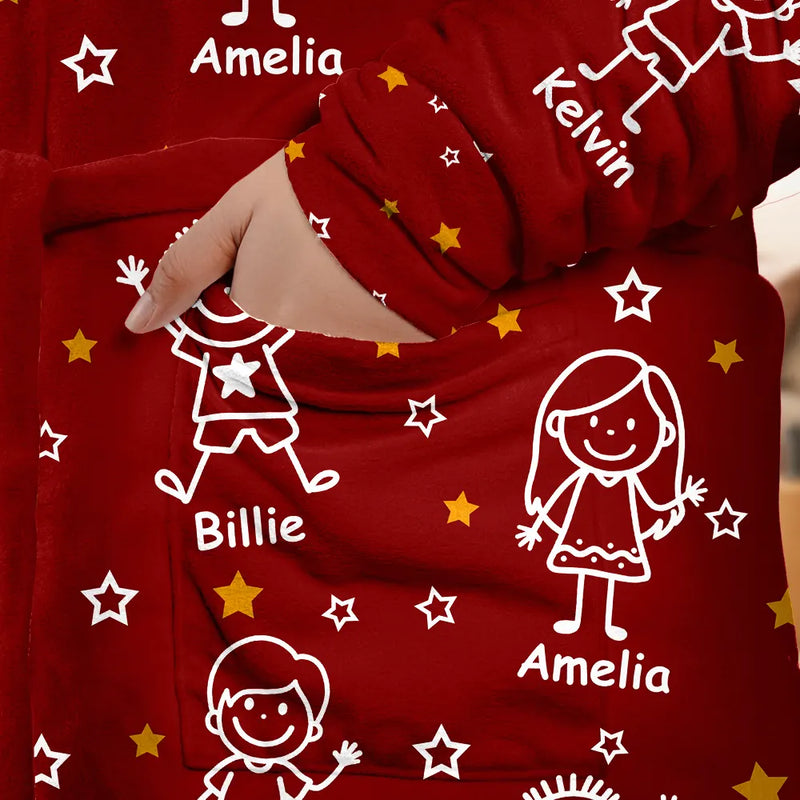 Gift For Grandpa,Gift For Grandma,Gift For Grandparents,Gift For Mother,Gift For Father,Happy - This Daddy Mommy Belongs To Kids Pet - Personalized Hooded Robe