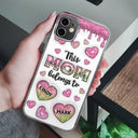 This Mom Grandma Belongs To Heart Icon - 3D Inflated Effect Printed, Personalized Clear Phone Case