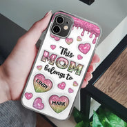 This Mom Grandma Belongs To Heart Icon - 3D Inflated Effect Printed, Personalized Clear Phone Case