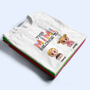 Gift For Wife,Gift For Women,Gift For Grandma,Gift For Mother,Love,Grandma - Grandkids,Mom - Children - This Grandma Belongs To Kids Faux Patchwork - Personalized T Shirt