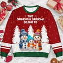 Gift For Grandma,Grandma,Grandkids,Christmas,Happy - This Grandma Belongs To Snowman - Personalized Unisex Ugly Sweater
