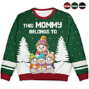 Gift For Grandma,Grandma,Grandkids,Christmas,Happy - This Grandma Belongs To Snowman - Personalized Unisex Ugly Sweater