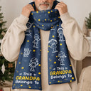Christmas,Gift For Grandma,Proud,Icon - This Grandma Grandpa Belongs To Kids Pet - Personalized Fleece Scarf