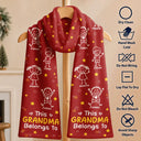 Christmas,Gift For Grandma,Proud,Icon - This Grandma Grandpa Belongs To Kids Pet - Personalized Fleece Scarf