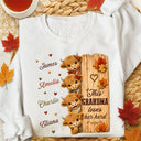 Top Market, Gift For Grandchildren, Gift For Grandkids, Gift For Grandma, Cozy, Grandma - Grandkids, Icon - This Grandma Loves Her Herd Highland Cow Fall - Personalized T Shirt