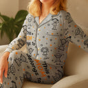 Gift For Grandparents,Gift For Grandpa,Gift For Grandma,Gift For Mother,Gift For Father,Happy,Christmas,Stick Figure - This Grandma Mom Belongs To Kids Pet - Personalized Satin Pajama Set