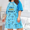 Gift For Grandparents, Gift For Grandpa, Gift For Grandma, Gift For Mother, Gift For Father, Happy, Christmas - This Grandma Mom Belongs To Kids Pet - Personalized Women's Sleep Tee