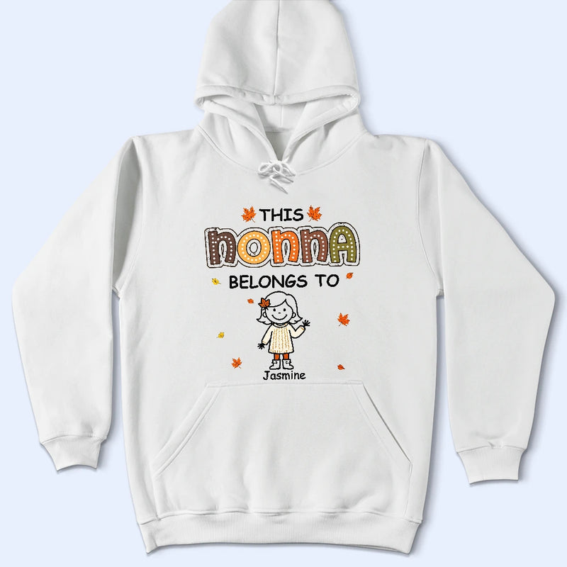 Gift For Grandma,Cozy,Icon - This Grandma Mommy Belongs To Autumn Kid Stick Figures - Personalized T Shirt