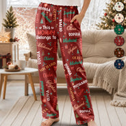 Gifts For Her,Christmas,Gift For Grandma,Icon,Happy - This Grandma Mommy Belongs To Kid Names - Personalized Pajama Pants
