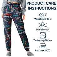 Gifts For Her,Christmas,Gift For Grandma,Icon,Happy - This Grandma Mommy Belongs To Kid Names - Personalized Pajama Pants