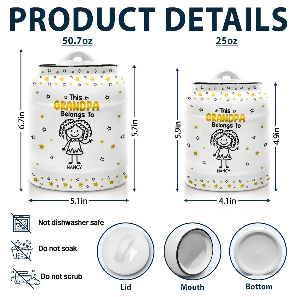 Gift For Grandma, Gift For Mother, Happy - This Grandma Mommy Belongs To Kids Pet - Personalized Cookie Jar