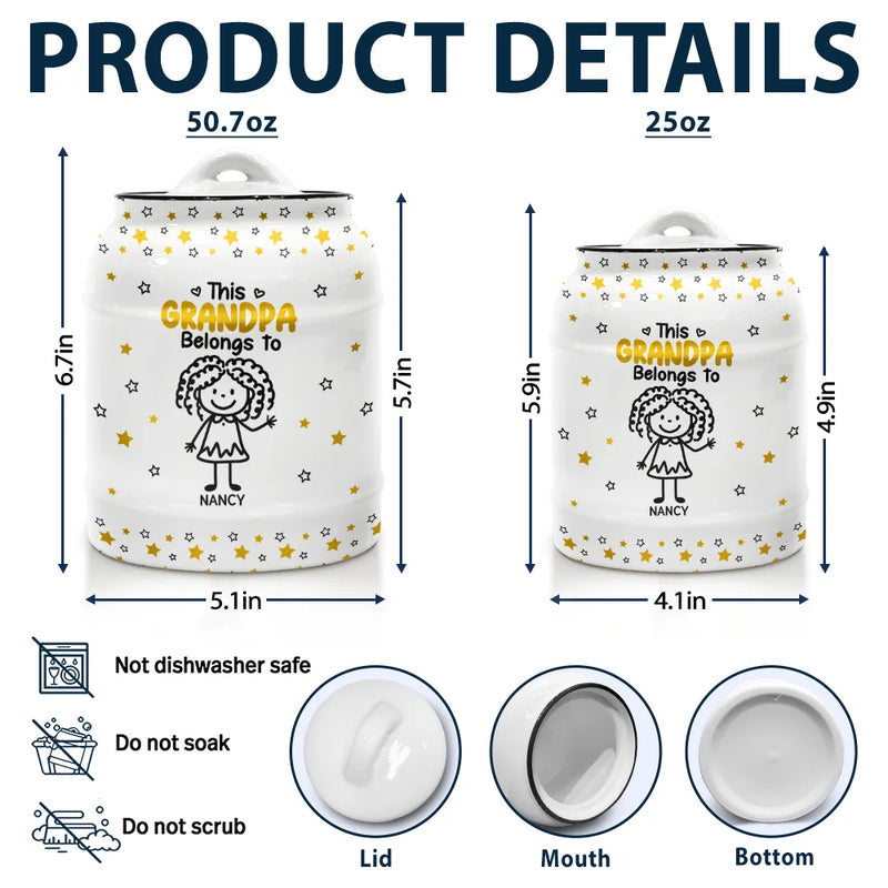 Gift For Grandma, Gift For Mother, Happy - This Grandma Mommy Belongs To Kids Pet - Personalized Cookie Jar