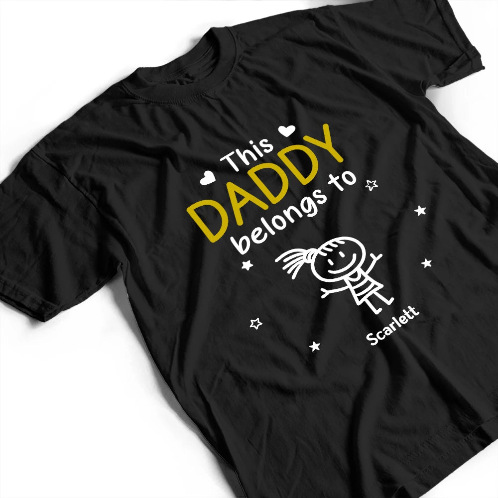 Gift For Grandpa,Gift For Father,Love, Top Market - This Grandpa Belongs To Kid Stick Figures - Personalized T Shirt