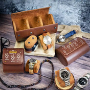 Gift For Grandpa,Gift For Father,Funny,Happy - This Grandpa Dad Belongs To Kids Pet - Personalized Leather Watch Case