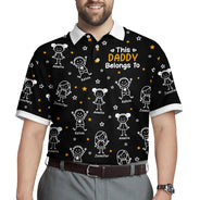 Gift For Grandpa,Gift For Father,Happy - This Grandpa Dad Belongs To Kids Pet Stick Figures - Personalized Polo Shirt