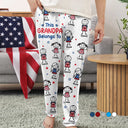 Gift For Grandpa,Gift For Husband,Gift For Wife,Gift For Mother,Gift For Father,Gift For Grandma,Funn - This Grandpa Dad Belongs To Kids Pet US Flag - Personalized Pajama Pants