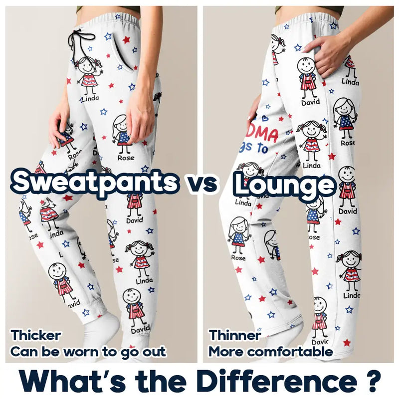 Gift For Grandpa,Gift For Husband,Gift For Wife,Gift For Mother,Gift For Father,Gift For Grandma,Funn - This Grandpa Dad Belongs To Kids Pet US Flag - Personalized Pajama Pants