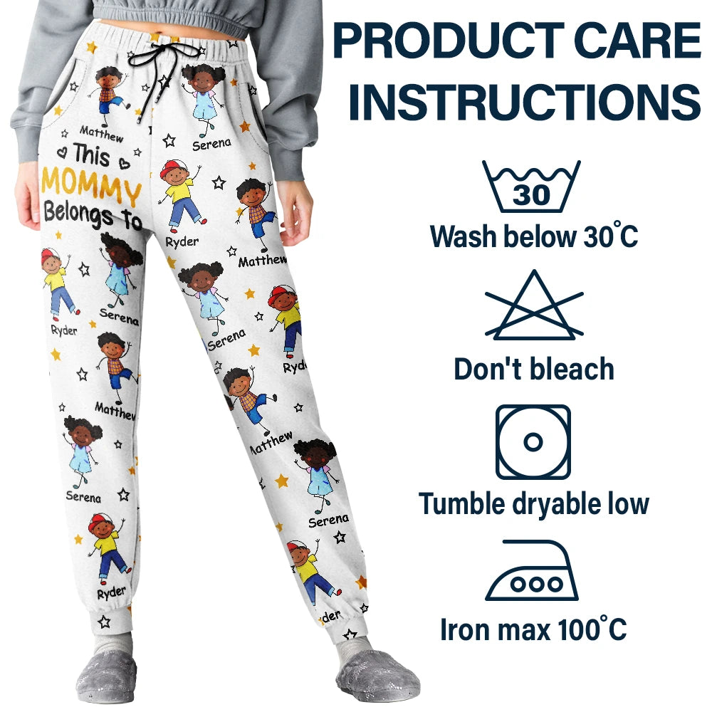 Gift For Grandpa,Gift For Grandma,Gift For Father,Gift For Mother,Happy - This Grandpa Daddy Belongs To Colorful Stick Figures - Personalized Pajama Pants