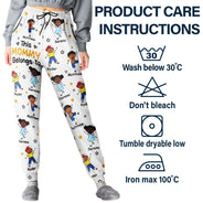 Gift For Grandpa,Gift For Grandma,Gift For Father,Gift For Mother,Happy - This Grandpa Daddy Belongs To Colorful Stick Figures - Personalized Pajama Pants