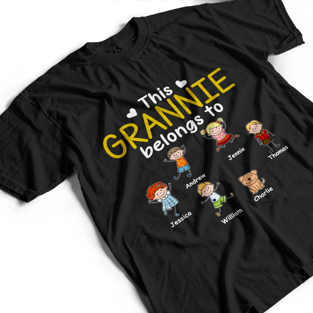 Gift For Grandpa,Gift For Grandma,Gift For Father,Gift For Mother,Happy - This Grandpa Daddy Belongs To Colorful Stick Figures - Personalized T Shirt