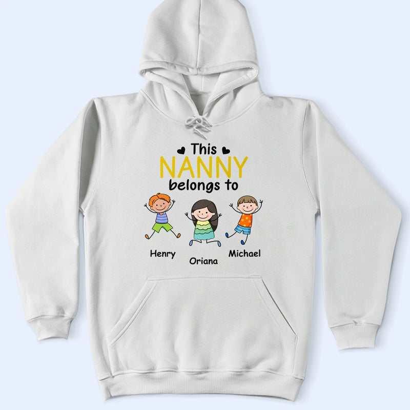 Gift For Grandpa,Gift For Grandma,Gift For Father,Gift For Mother,Happy - This Grandpa Daddy Belongs To Colorful Stick Figures - Personalized T Shirt