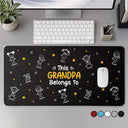 Gift For Husband,Gift For Men,Gift For Grandpa,Gift For Father,Icon,Adorable - This Grandpa Daddy Mommy Belongs To Kids Pet - Personalized Leather Desk Mat