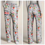Gift For Grandpa, Gift For Grandma, Gift For Grandparents, Gift For Mother, Gift For Father, Christmas, Happy, Stick Figure - This Grandpa Grandma Belongs To Christmas Kid Stick Figures - Personalized Pajama Pants