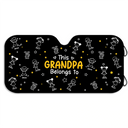Gift For Grandpa,Gift For Grandma,Gift For Grandparents,Gift For Mother,Gift For Father,Christmas,Happy,Stick Figure - This Grandpa Grandma Belongs To Kids Pet - Personalized Auto Sunshade