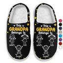 Gift For Grandpa, Gift For Grandma, Gift For Grandparents, Gift For Mother, Gift For Father, Christmas, Happy - This Grandpa Grandma Belongs To Kids Pet - Personalized Fluffy Slippers