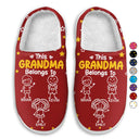 Gift For Grandpa, Gift For Grandma, Gift For Grandparents, Gift For Mother, Gift For Father, Christmas, Happy - This Grandpa Grandma Belongs To Kids Pet - Personalized Fluffy Slippers