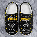 Gift For Grandpa, Gift For Grandma, Gift For Grandparents, Gift For Mother, Gift For Father, Christmas, Happy - This Grandpa Grandma Belongs To Kids Pet - Personalized Fluffy Slippers