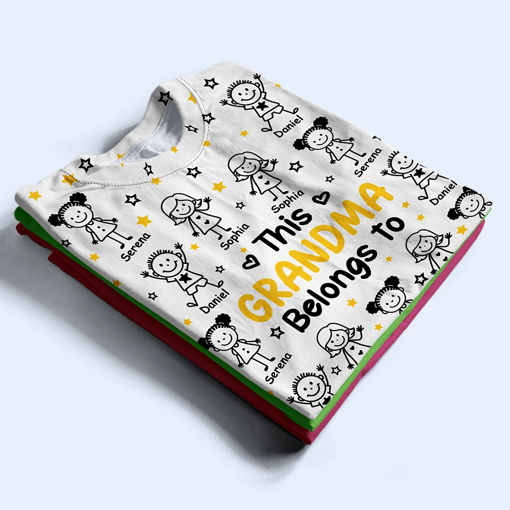 Gift For Grandparents,Gift For Grandpa,Gift For Grandma,Gift For Mother,Gift For Father,Happy,Christmas - This Grandpa Grandma Belongs To Kids Pet - Personalized Full Print T Shirt