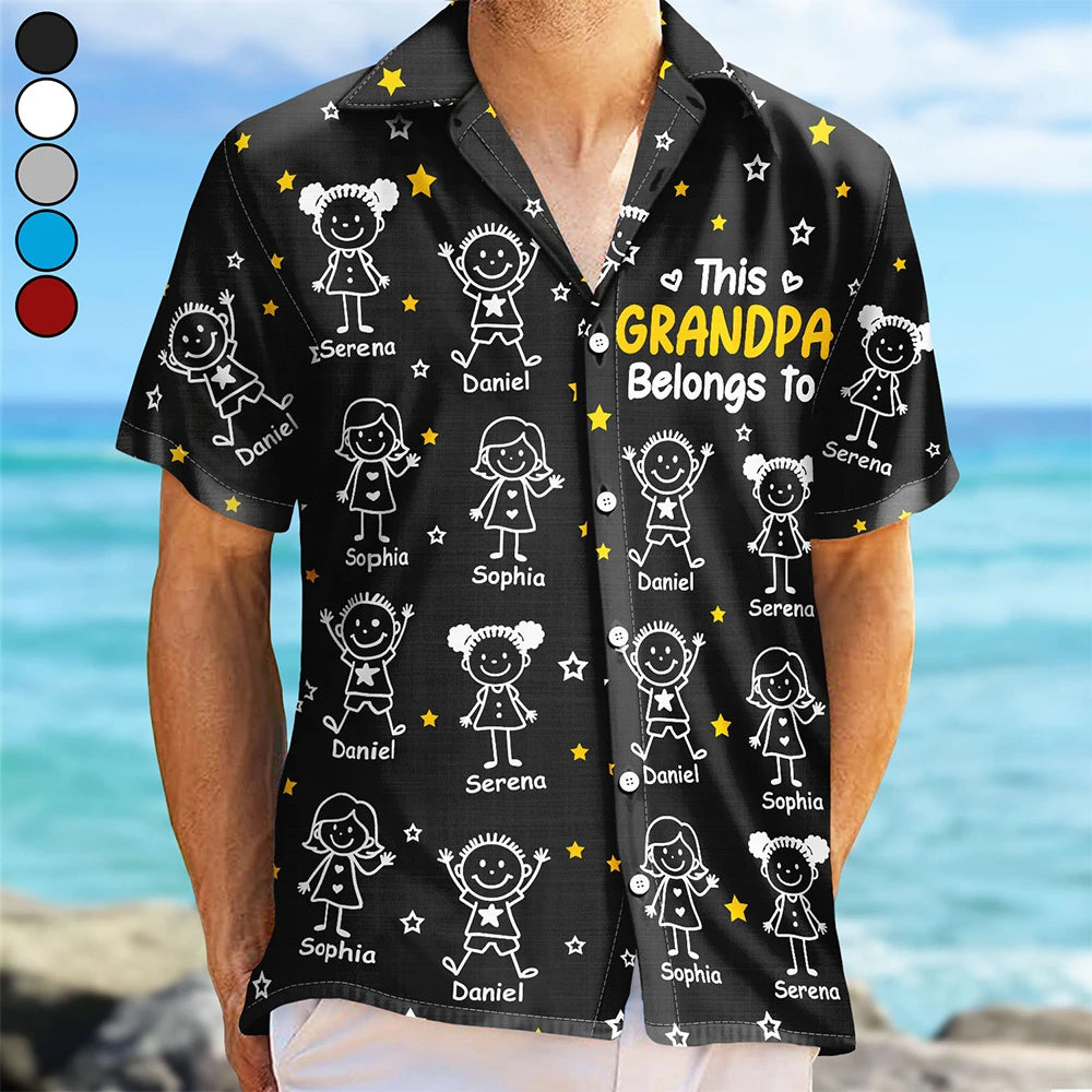 This Grandpa Grandma Belongs To Kids Pet - Personalized Hawaiian Shirt
