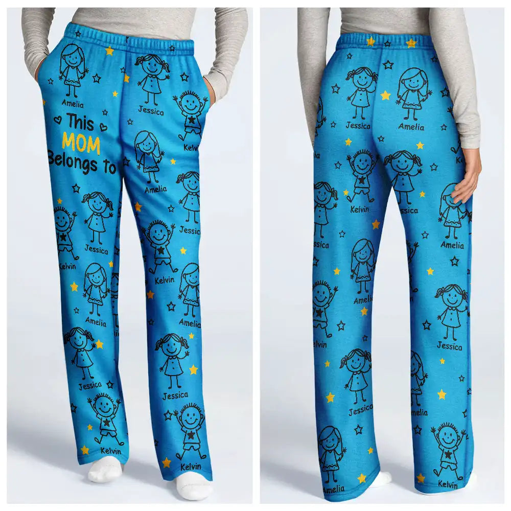 Gift For Grandparents,Gift For Grandpa,Gift For Grandma,Gift For Mother,Gift For Father,Happy,Christmas,Stick Figure - This Grandpa Grandma Belongs To Kids Pet - Personalized Loungewear Set