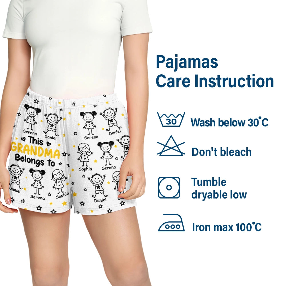 Gift For Grandparents,Gift For Grandpa,Gift For Grandma,Gift For Mother,Gift For Father,Happy,Christmas - This Grandpa Grandma Belongs To Kids Pet - Personalized Pajama Shorts